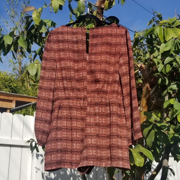 SOLD Brown Romper with Earthy Design - Picture 2 of 4